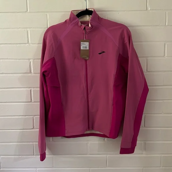 ⬇️ NWT Brooks Fusion Hybrid Jacket - Women's in Frosted Mauve Pink Size L - Picture 2 of 9